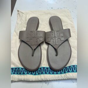 Tory Burch Gray Slide Sandals